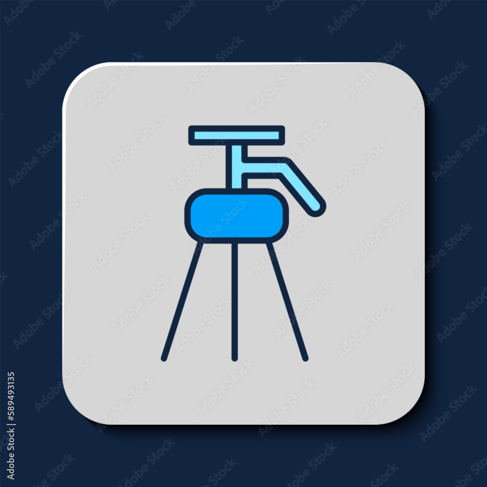 Filled outline Tripod icon isolated on blue background. Vector Filled outline Tripod icon isolated on blue background. Vector