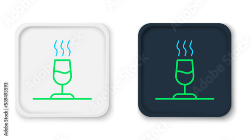 Line Wine tasting, degustation icon isolated on white background. Sommelier. Smells of wine. Colorful outline concept. Vector