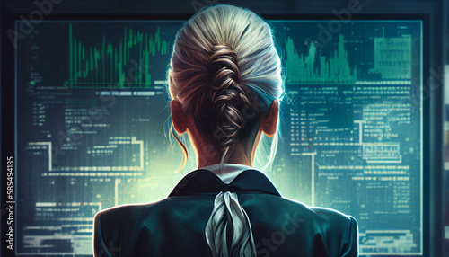 Management, weibliche Managerin, Führungskraft im Unternehmen, Generative AI  photo