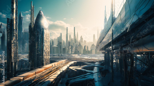 A captivating image of a future city  highlighting its innovative architecture and seamless integration of technology
