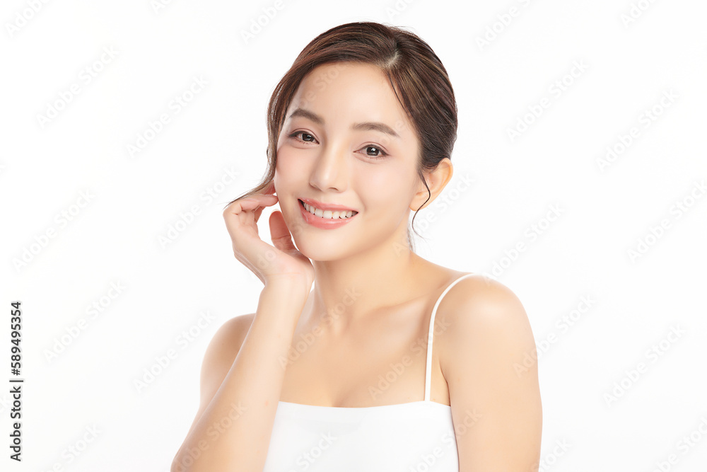 Beautiful young asian woman with clean fresh skin on white background, Face care, Facial treatment, Cosmetology, beauty and spa, Asian women portrait. Beautiful young asian woman with clean fresh skin on white background, Face care, Facial treatment, Cosmetology, beauty and spa, Asian women portrait.