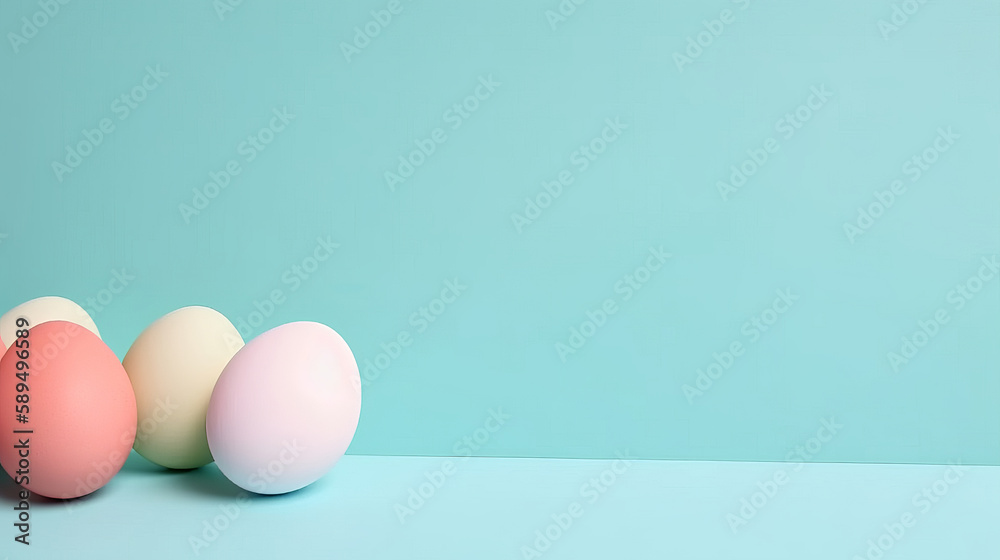Easter eggs minimalist background. Illustration AI Generative.