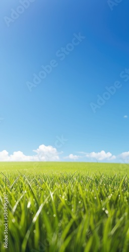 A Field of Fresh green grass background, Good Weather, Summer Season, Graphic for mobile device