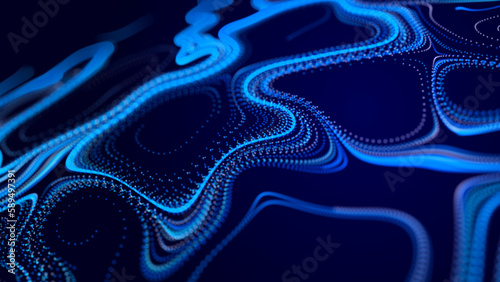Abstract virtual space. Artificial Intelligence. Accumulation of data. 3D illustration.