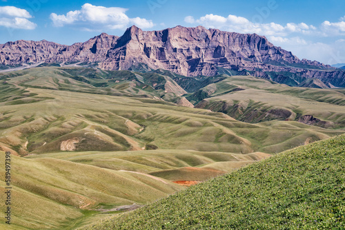 Landscape along the At-Bashy Range, Naryn Region, Kyrgyzstan photo