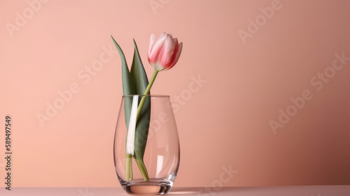 Tulip flowers background. Illustration Generative AI