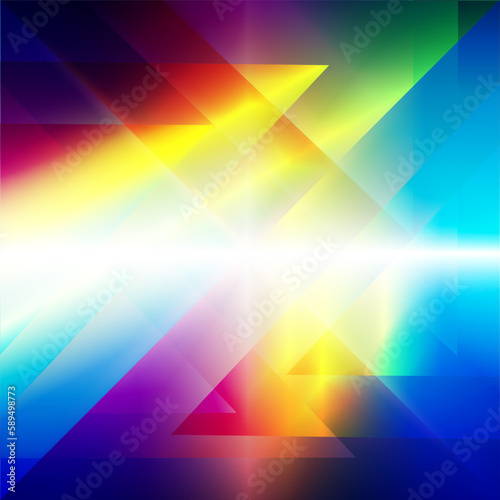 Abstract triangular prism colorful background