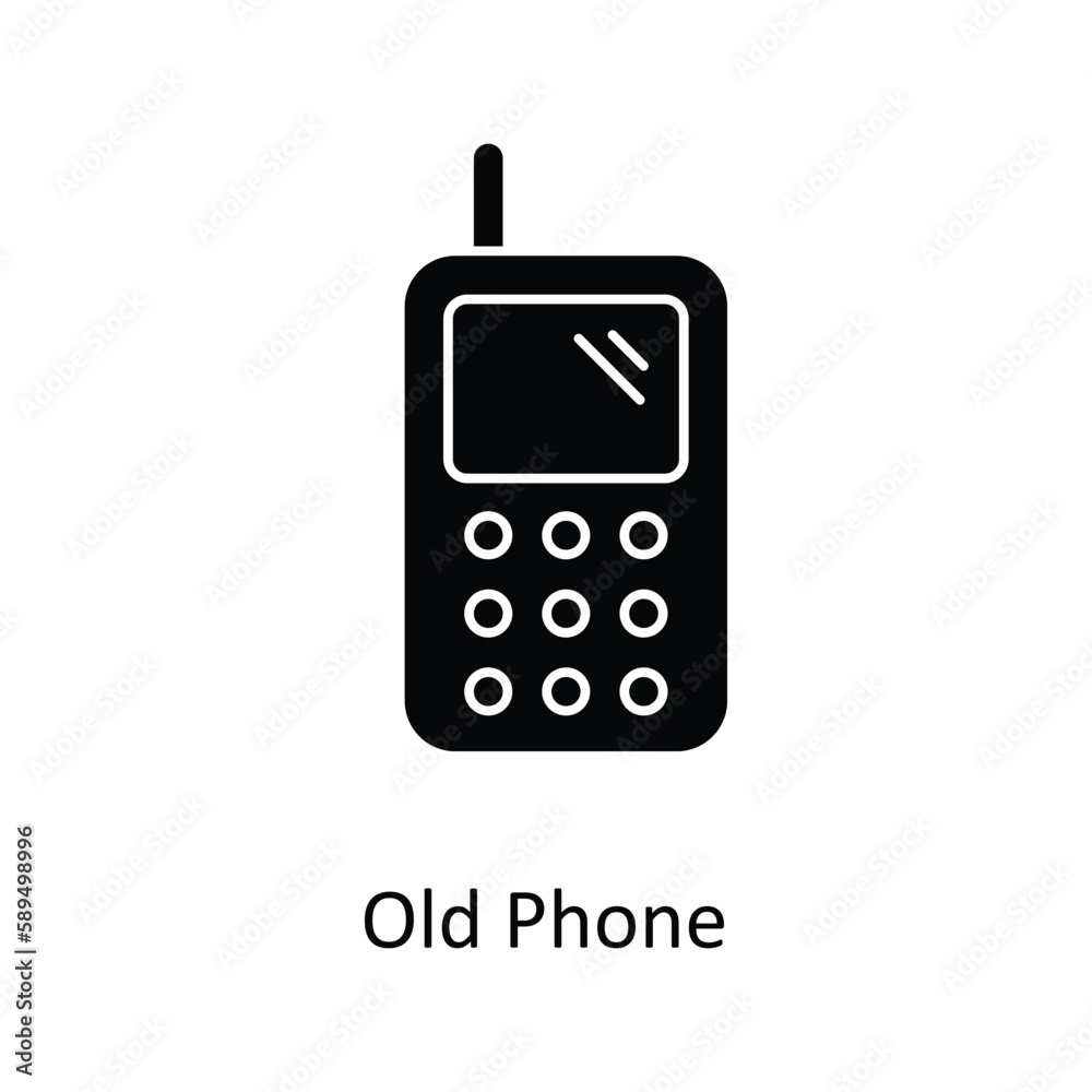 Old Phone Vector Solid Icons. Simple stock illustration stock Old Phone Vector Solid Icons. Simple stock illustration stock