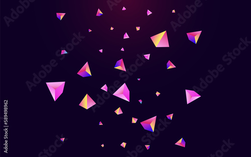 Rainbow Pyramid Vector Dark Violet Background.