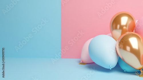 Balloon Background. Illustration AI Generative.