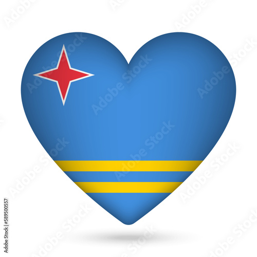 Free Download Aruba flag in heart shape. Vector illustration. - GFXLoad