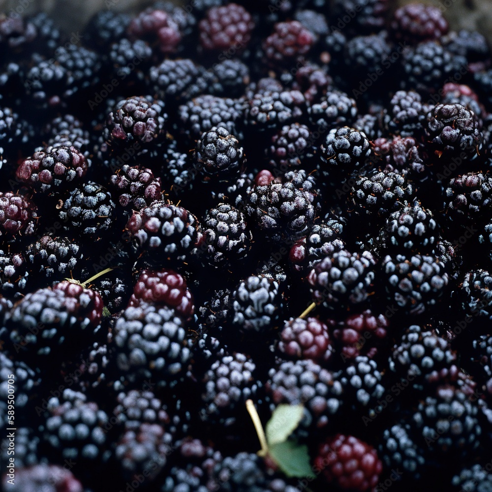 Close-up of Fresh Blackberries in Soft Natural Light Close-up of Fresh Blackberries in Soft Natural Light
