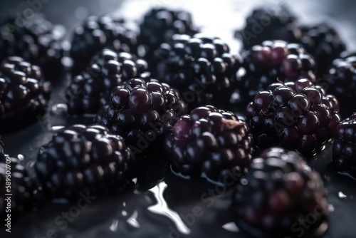  Close-up of Fresh Blackberries in Soft Natural Light