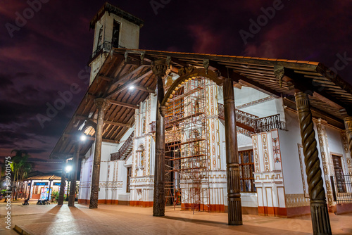 San Ignacio de Velasco Mission at night, Jesuit Missions of Chiquitos, Santa Cruz department, Bolivia photo