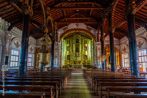 Interior of the San Ignacio de Velasco Mission, Jesuit Missions of Chiquitos, Santa Cruz department, Bolivia photo