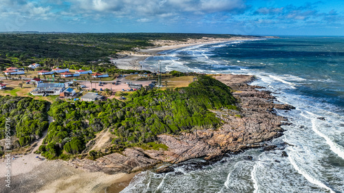 Aerial of the beaches in the Santa Teresa National Park, Uruguay photo