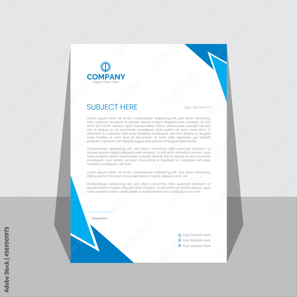 Modern Business Letterhead, Editable Digital Letterhead Design, Modern