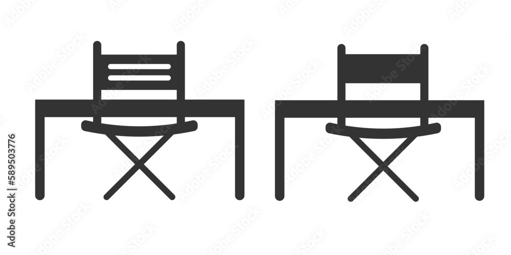 Movie director chair icon. Relax chair set line and background vector ilustration. Movie director chair icon. Relax chair set line and background vector ilustration.