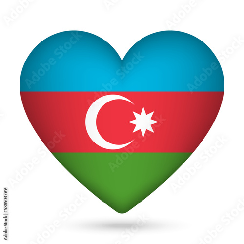 Free Download Azerbaijan flag in heart shape. Vector illustration. - GFXLoad