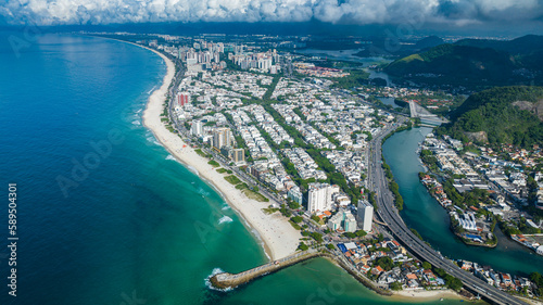 Aerial of Barra de Tijuca, Rio de Janeiro, Brazil