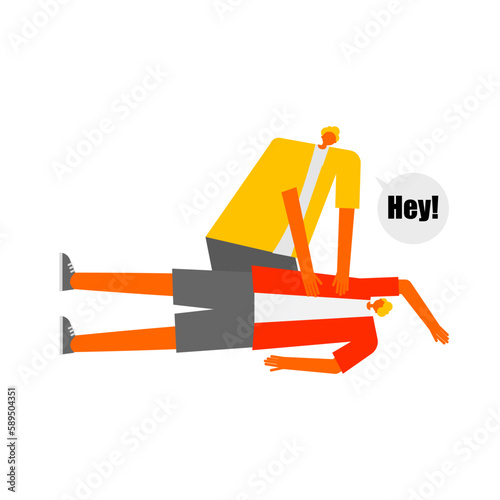 First aid cartoon character.