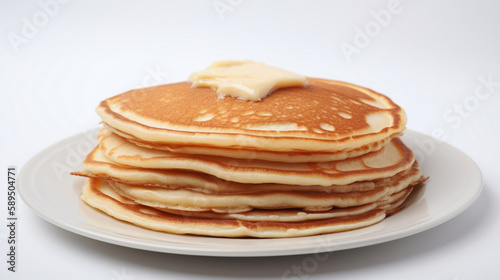 Pancake on a white background Generative AI photo