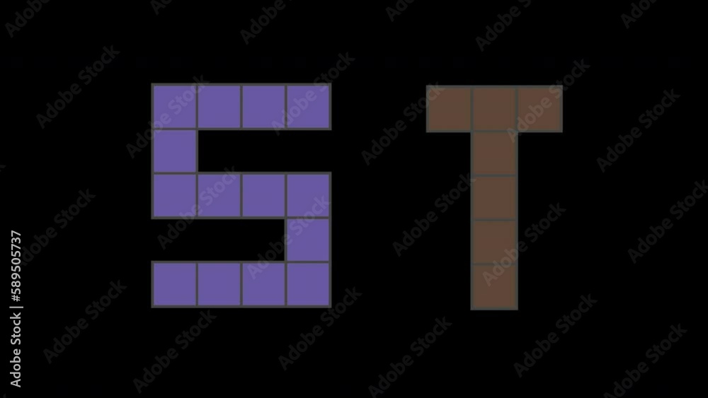 S,T Pixel Animation Letters, Alpha Channel S,T Pixel Animation Letters, Alpha Channel