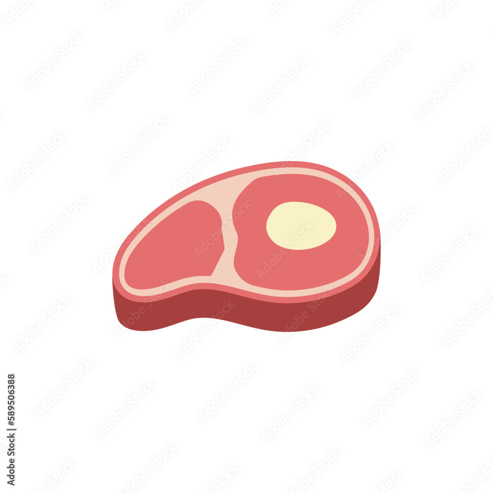 Steak icon isolated on white background. Steak on the bone. Steak closeup
