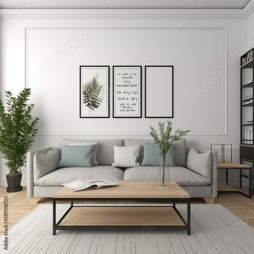 Living room aesthetic realestate mockup Generative AI