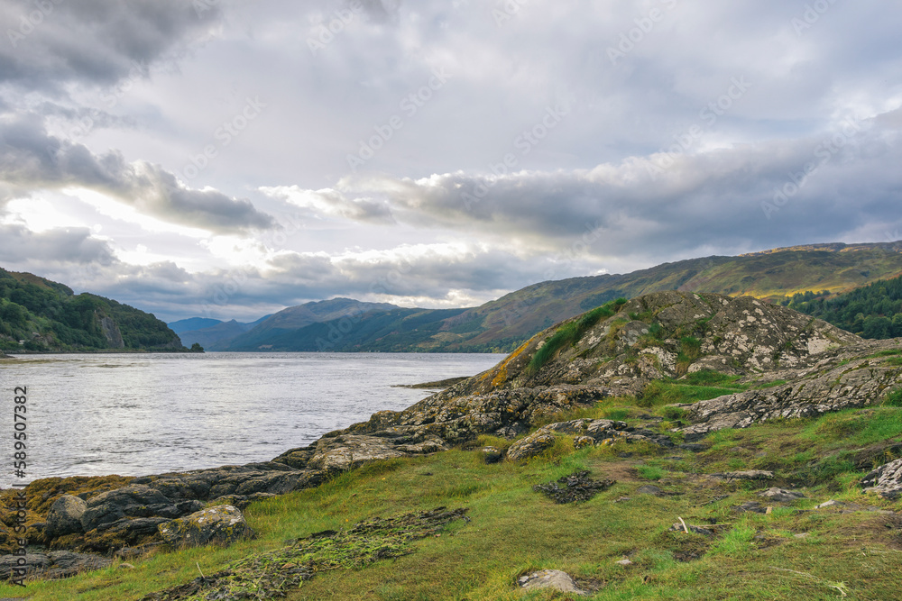 View of Loch Alsh at sunset, Scottish Highlands, Scotland, United Kingdom. View of Loch Alsh at sunset, Scottish Highlands, Scotland, United Kingdom.