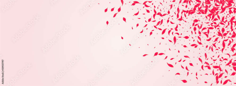 Obraz premium Coral Flower Vector Pink Panoramic Background.