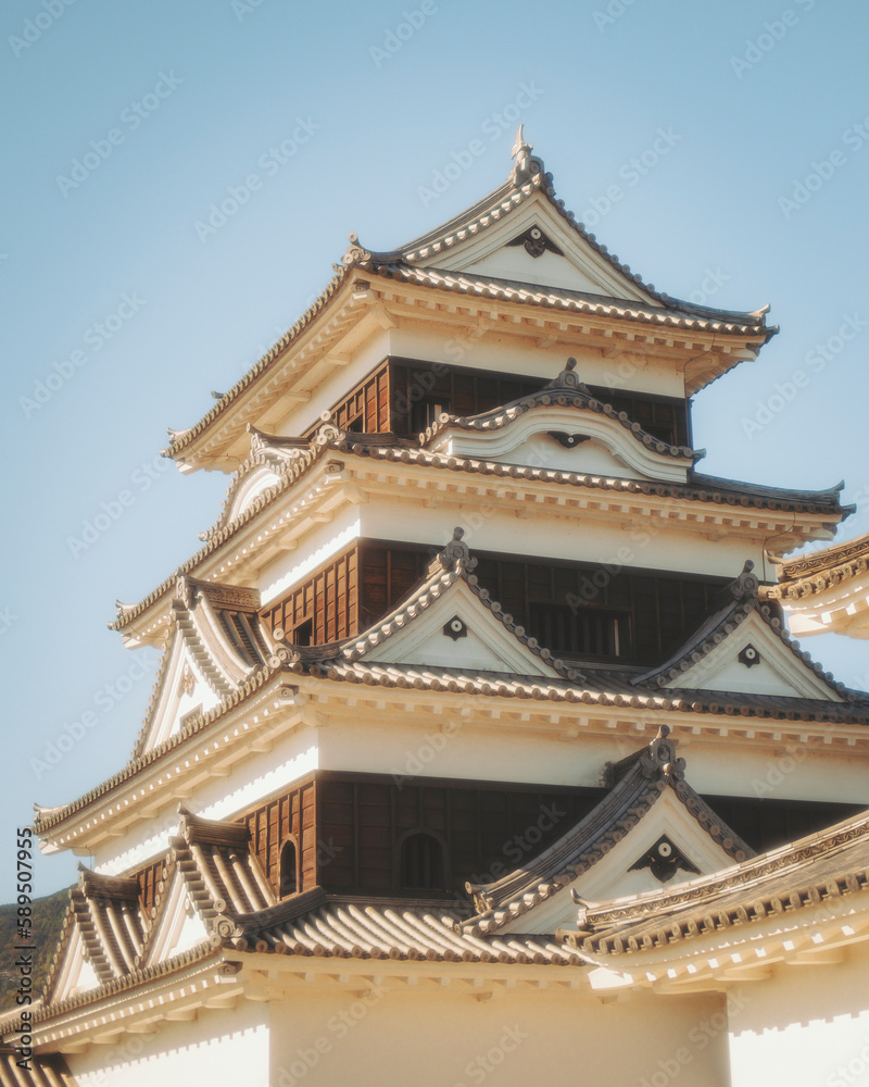 View of Ozu castle during koyo season, Ozu, Ehime, Shikoku, Japan. View of Ozu castle during koyo season, Ozu, Ehime, Shikoku, Japan.