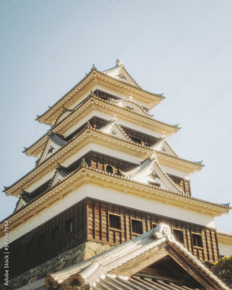 View of Ozu castle during koyo season, Ozu, Ehime, Shikoku, Japan. View of Ozu castle during koyo season, Ozu, Ehime, Shikoku, Japan.