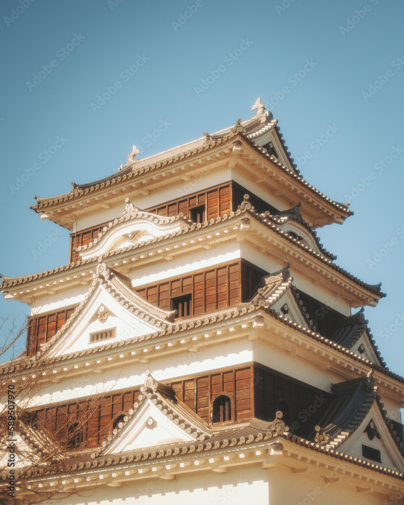 View of Ozu castle during koyo season, Ozu, Ehime, Shikoku, Japan. View of Ozu castle during koyo season, Ozu, Ehime, Shikoku, Japan.