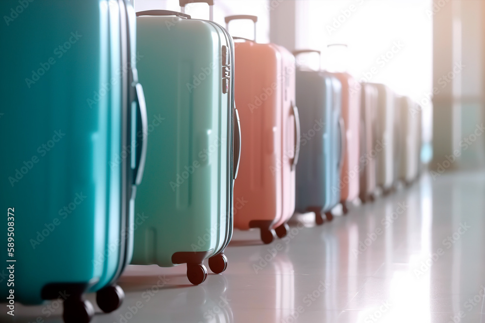 luggage at airport terminal. generated with AI luggage at airport terminal. generated with AI