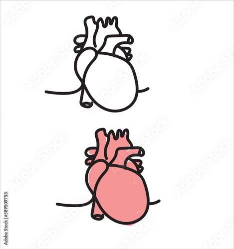 Set of human organ one line continuous drawing