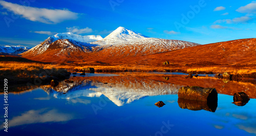 Loch Nah Achlaise, Rannoch Moor, Highland Region, Scotland photo