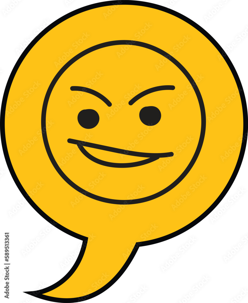Fototapeta premium Smiley face bubble vector icon. Cute Different emotions