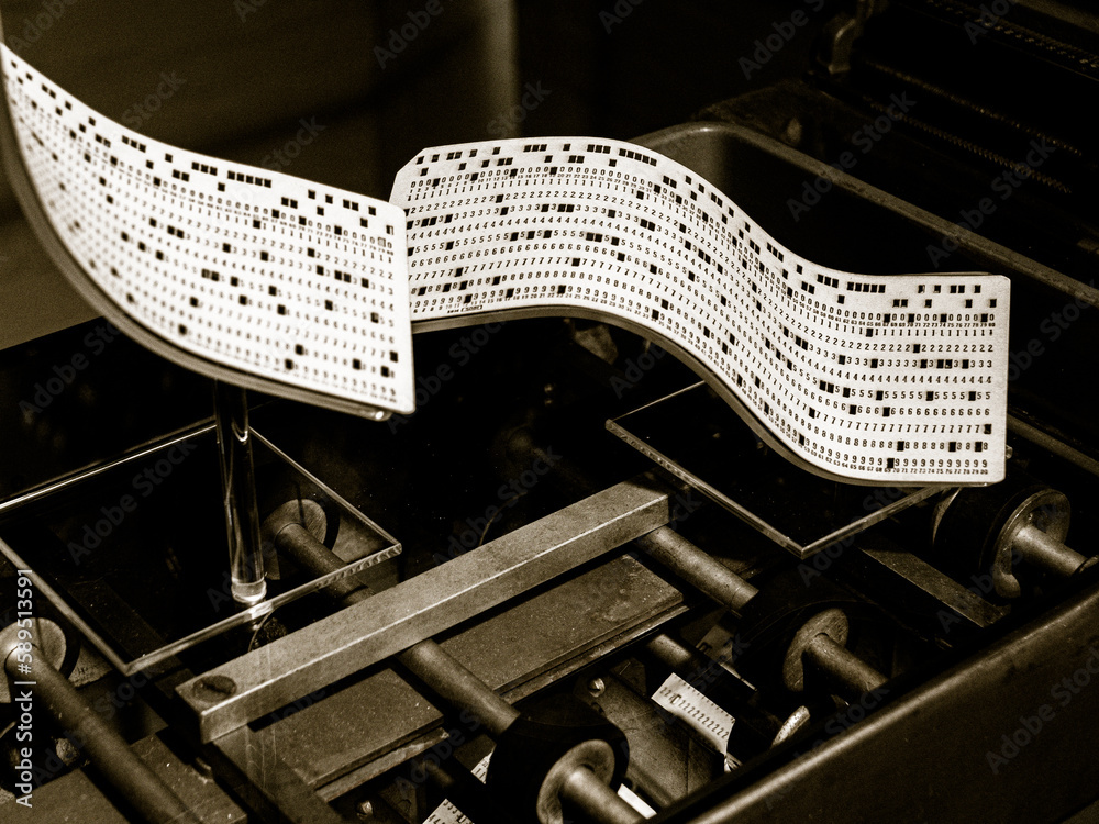 Punched Cards & Reader At Bletchley Park, Home Of The British Card