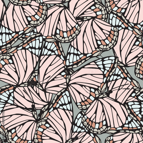 Beautiful butterfly wings seamless pattern. Gorgeous exotic insect background