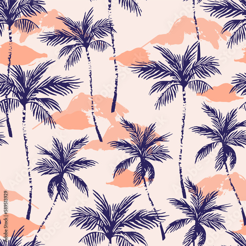 Abstract paradise island seamless pattern.