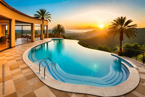 Pool Panorama mit Palmen © DESIGN