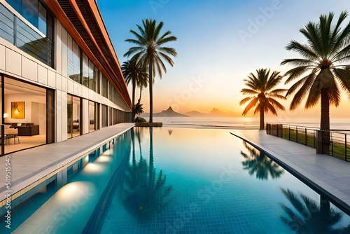 Pool Panorama mit Palmen © DESIGN