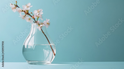 Sakura flower in vase. Illustration AI Generative