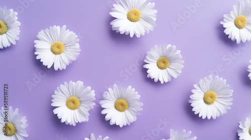 Chamomile background. Illustration AI Generative.