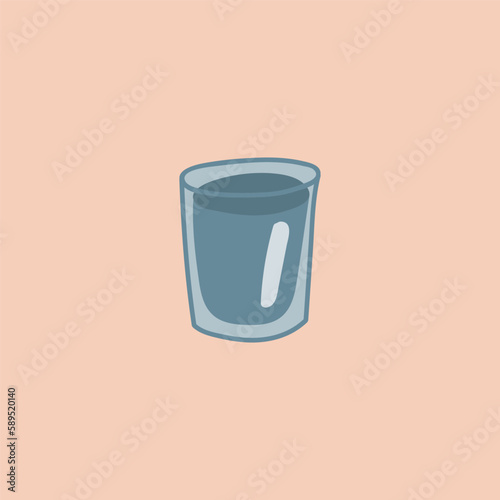 Glass of water isolated vector illustration