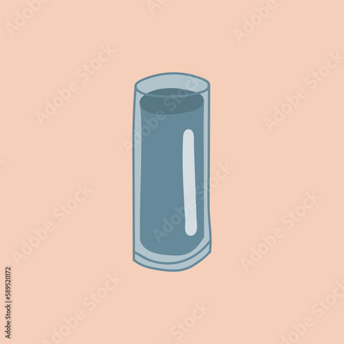 Glass of water isolated vector illustration