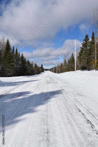 A country road in winter, Sainte-Apolline, Québec ,Canada