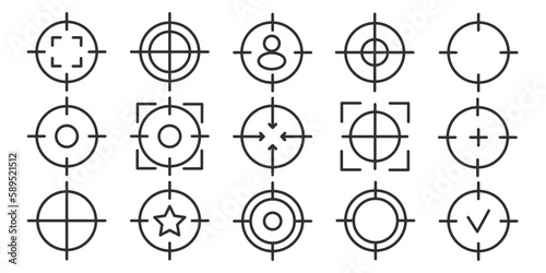 Target, goal, aim circle icon set