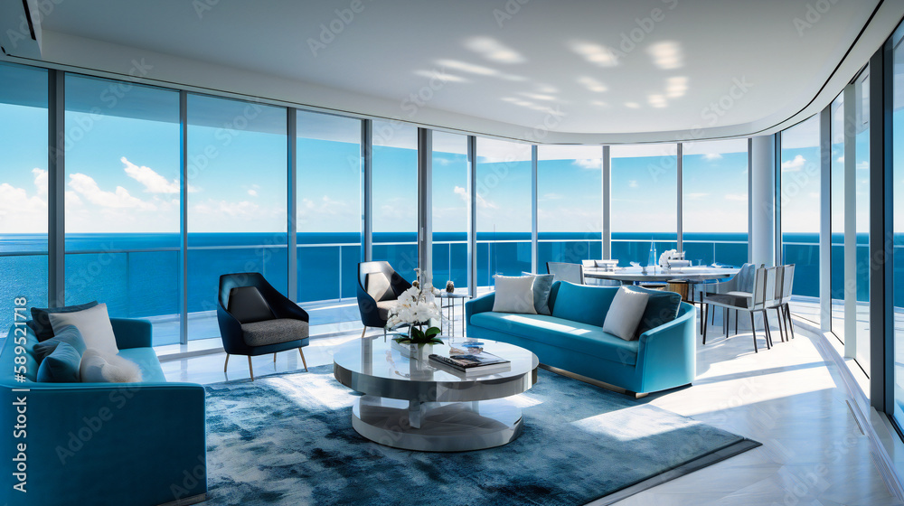 A mesmerizing image of a luxurious penthouse suite, boasting unparalleled ocean views and sleek, contemporary design A mesmerizing image of a luxurious penthouse suite, boasting unparalleled ocean views and sleek, contemporary design